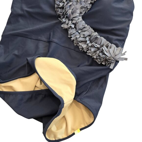 Summersalt confetti deep dive Women Criss-Cross Ruffle Swimsuit Navy Blue Sz 4 - Picture 4 of 5